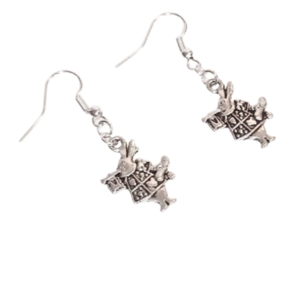 Alice In Wonderland Rabbit Earrings - Picture 4 of 5